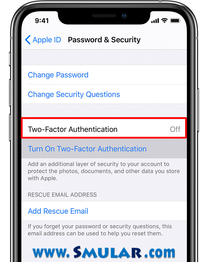 apple id two factor authentification